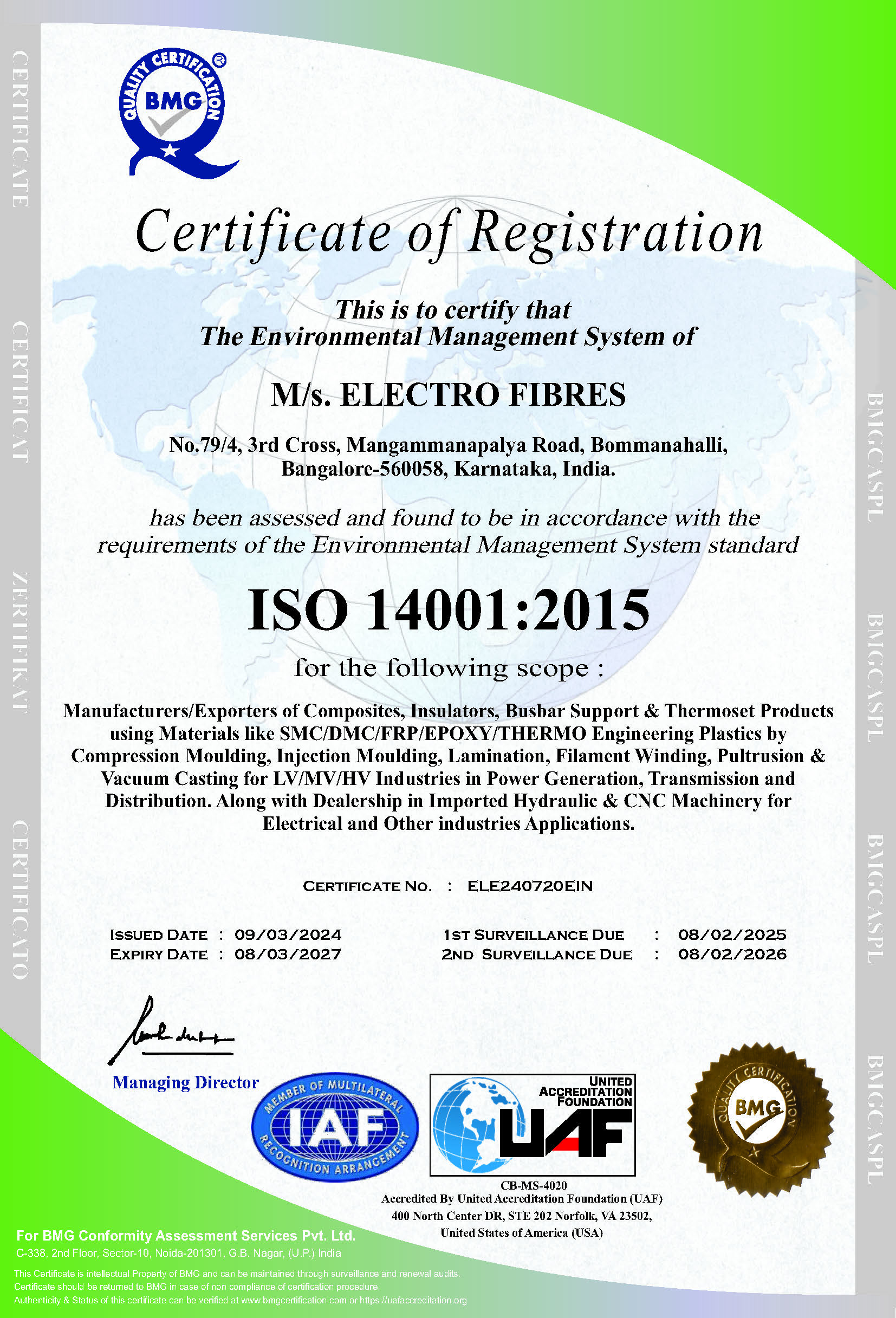 ISO certificate