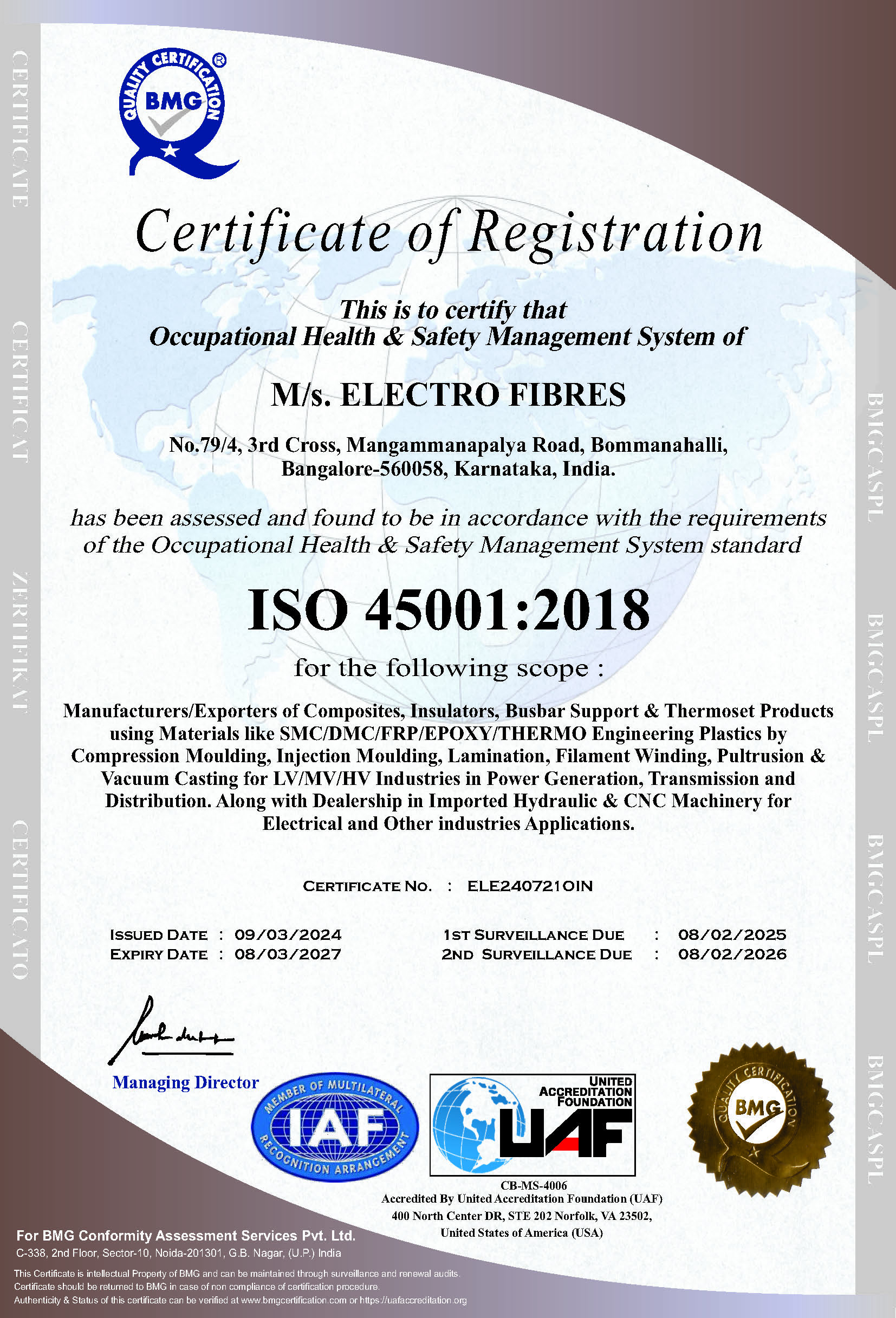 ISO certificate